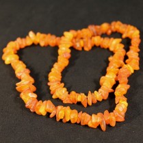 Raw baltic amber small beads necklace